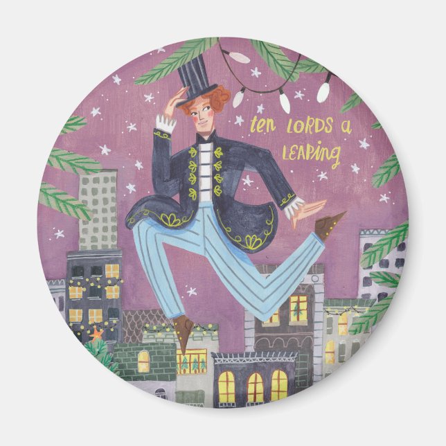 Niedlichen 12 Tage Weihnachten zehn Fürsten einen  Magnet (Vorne)