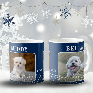 Niedlichen 2 Hunde Foto mit Namen des Sternmusters Kaffeetasse
