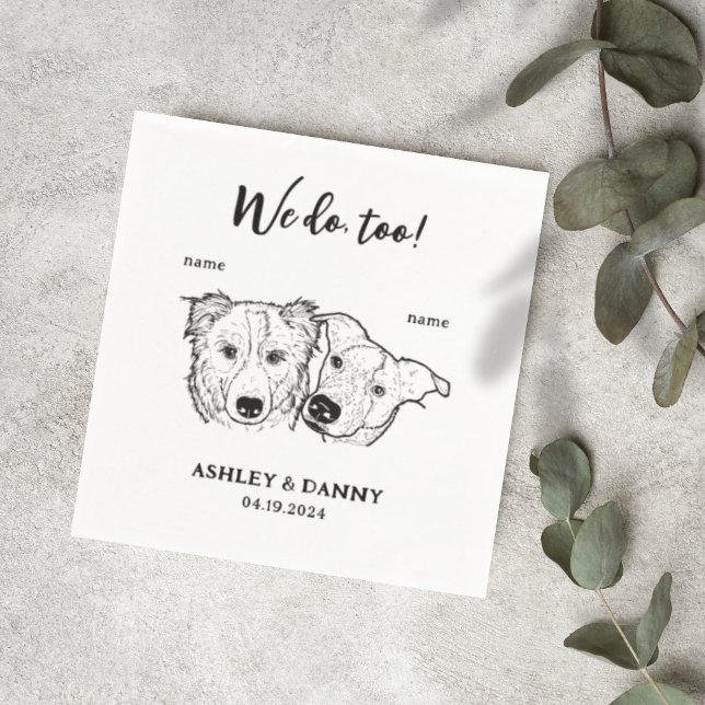 Niedlichen 2 Hunde Haustiere Wir machen zu Cocktai Serviette (Von Creator hochgeladen)