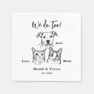 Niedlichen 2 Katzen Haustier wir tun zu Sketch Hoc Serviette