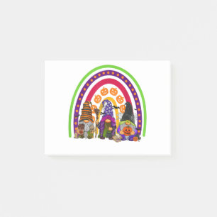 Niedlichen drei Regenbogen Gnomes Happy Halloween Post-it Klebezettel