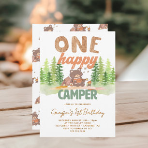Niedlichen Einzel-Happy Camper Einladung 1. Geburt