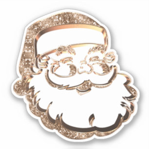 Niedlichen Imitat Gold Santa Claus Portrait Weihna Aufkleber