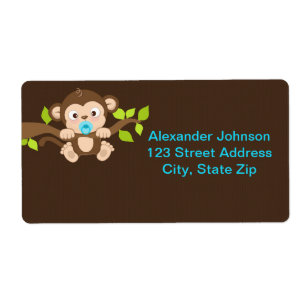 Niedlichen kleine Affen Boy Shipping Labels