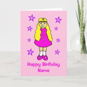 Niedlichen kleine Girl-Stars Geburtstag Karte