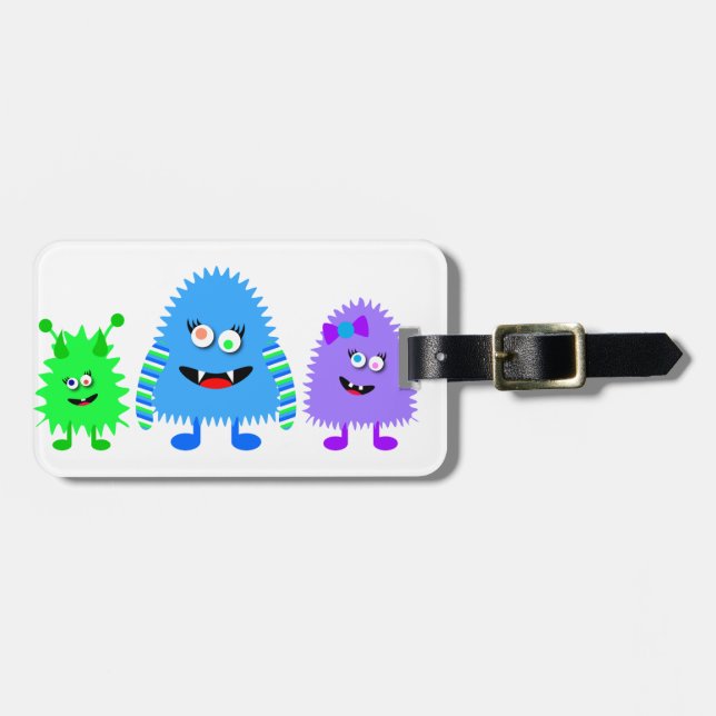 Niedlichen kleine Monster Gepäckanhänger (Vorderseite horizontal)