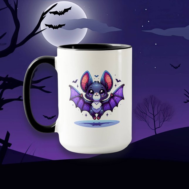 Niedlichen Kokett bin ich Batty für euch Halloween Tasse (Von Creator hochgeladen)