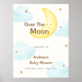Niedlichen Minimalistischen über der Mond Babydusc Poster
