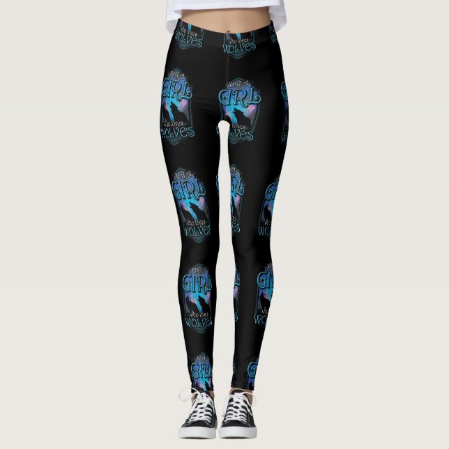 Niedlichen nur ein Mädchen, das Wölfe  Leggings (Vorderseite)