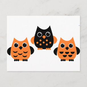 Niedlichen Owls sagen BOO! Postkarte