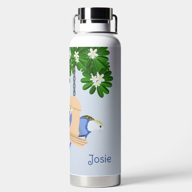 Niedlichen Paar spielerische Papageien Rosellas Na Trinkflasche (Rückseite)