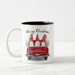 Niedlichen Sterne Vintag Red Truck Merry Weihnacht Zweifarbige Tasse
