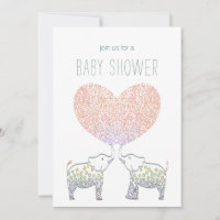 Niedlichen Tonnen LIEBE Elefant Heart BABY SHOWER