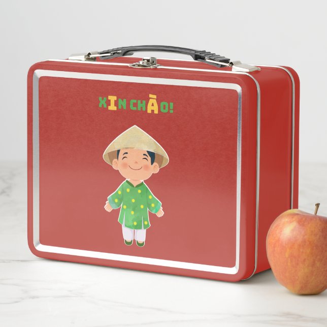 Niedlichen Vietnamesen "Xin Chào"! Red Lunch Box (Beispiel)