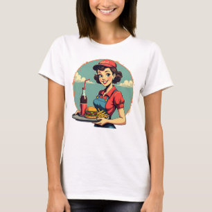 Niedlichen Vintagen 1950er Jahre Carhop Retro for T-Shirt