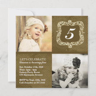 Niedlichen Vintagen kleine Mädchen zum Geburtstag  Einladung