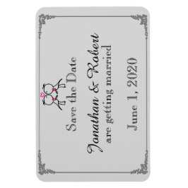 Niedlichen zwei Grooms Cartoon Gay Wedding retten  Magnet