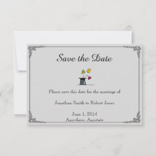 Niedlichen zwei Grooms Cartoon Gay Wedding retten Save The Date