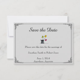 Niedlichen zwei Grooms Cartoon Gay Wedding retten  Save The Date