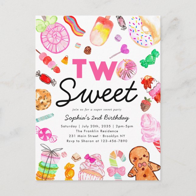 Niedlichen zwei SWEET Candy Land Kids Candyland Ge Postkarte (Vorderseite)