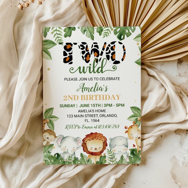 Niedlichen zwei Wildtiere zum Geburtstag Einladung (Von Creator hochgeladen)
