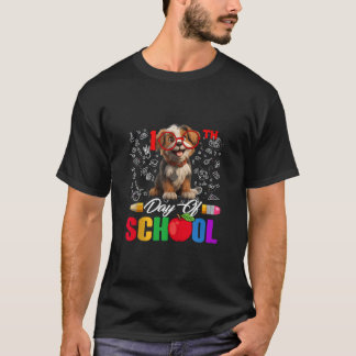 Niedlicher 100. Schultag Hundebrille 100 Tage Smar T-Shirt