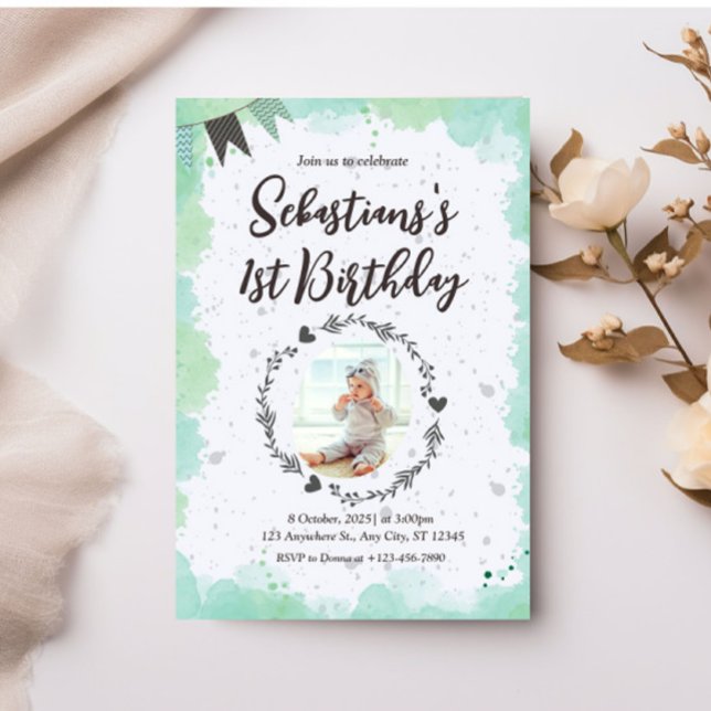 Niedlicher 1. Geburtstag Einladung (Von Creator hochgeladen)