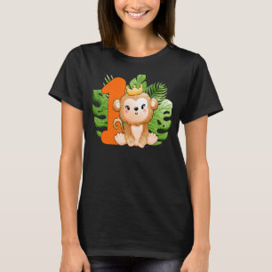 Niedlicher 1. Geburtstag Jungen Affe 1 Jahre Alte T-Shirt