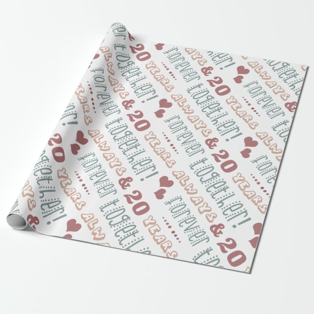 Niedlicher 20. Hochzeitstag Geschenkpapier (Ungerollt)