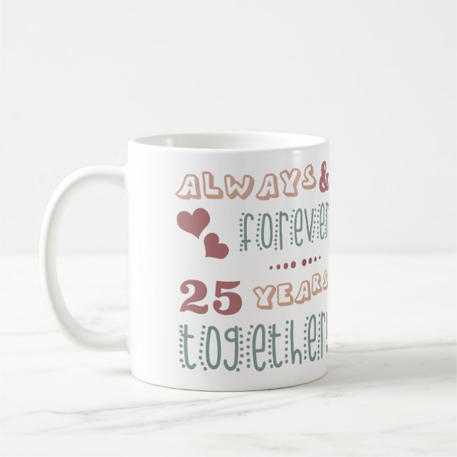 Niedlicher 25. Hochzeitstag Kaffeetasse (Links)