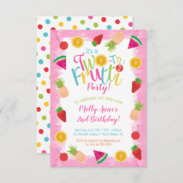 Niedlicher 2. Geburtstag Zwei-tti Frutti Früchte Einladung