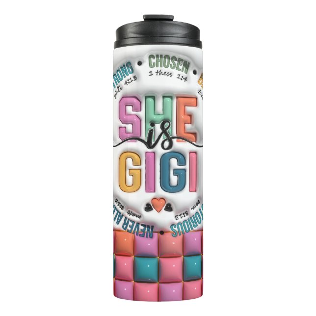 Niedlicher 3-D Gigi/Muttertag Thermosbecher (Vorderseite)