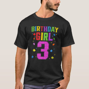 Niedlicher 3. Geburtstag 3 Jahre alt Gebäude Girl T-Shirt