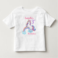 Niedlicher 3. Geburtstag Einhorn-T - Shirt