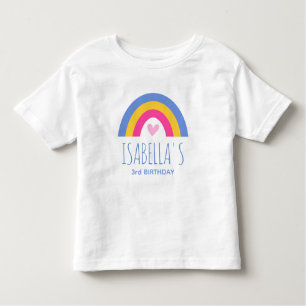 Niedlicher 3. Geburtstag Rainbow Individuelle Name Kleinkind T-shirt