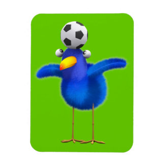 Niedlicher 3d Bird spielt Fußball (editierbar) Magnet