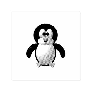 Niedlicher 3D-Blick Munterer Pinguin Permastempel