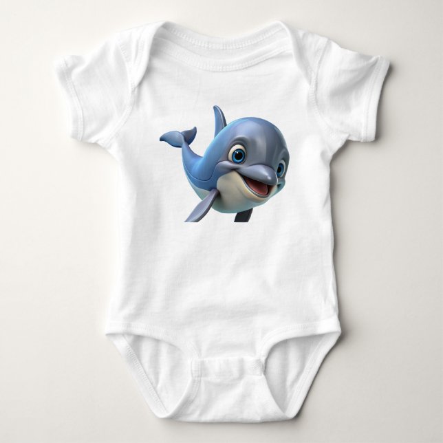 Niedlicher 3D-Haidruck Baby Strampler (Vorderseite)
