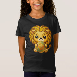Niedlicher 3D-Papier-Löwe mit aufwendigem Mandala- T-Shirt