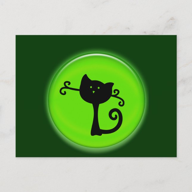 Niedlicher 3D-Schwarzer Cartoon Postkarte (Vorderseite)