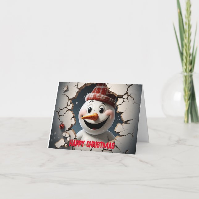 Niedlicher 3D-Snowman Frohe Weihnachten (Vorderseite)