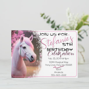 Niedlicher 3D-Spirit Pony 12 Geburtstagseinladung Einladung