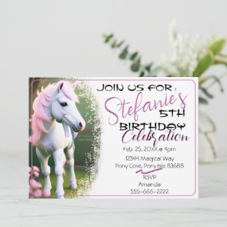 Niedlicher 3D-Spirit Pony 17 Geburtstagseinladung Einladung