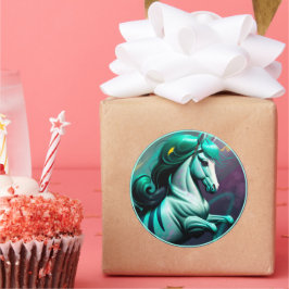 Niedlicher 3D-Spirit-Pony 24 Runder Aufkleber