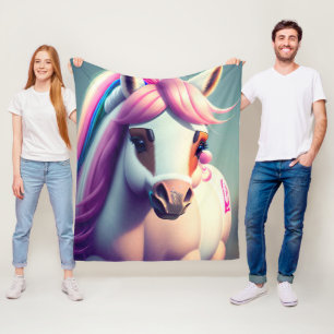 Niedlicher 3D-Spirit-Pony 2 Fleecedecke