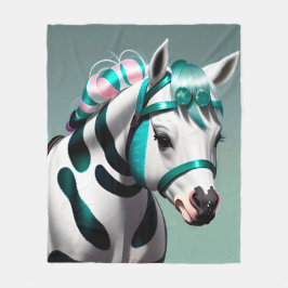Niedlicher 3D-Spirit-Pony 7 Fleecedecke