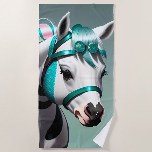 Niedlicher 3D-Spirit-Pony 7 Strandtuch (Vorderseite)