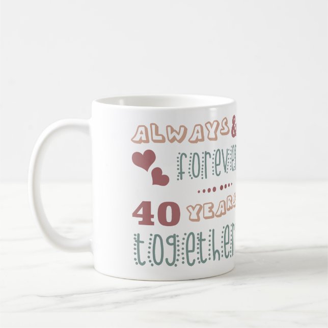 Niedlicher 40. Hochzeitstag Kaffeetasse (Links)