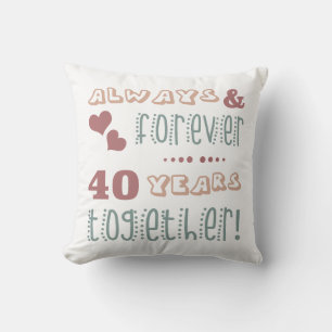 Niedlicher 40. Hochzeitstag Kissen
