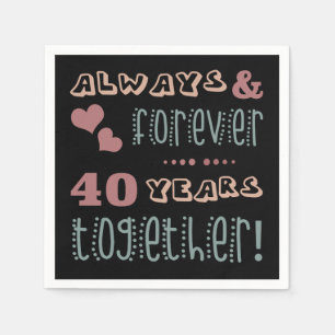 Niedlicher 40. Hochzeitstag Serviette